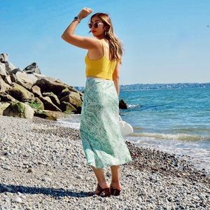 Sea Foam Midi Skirt